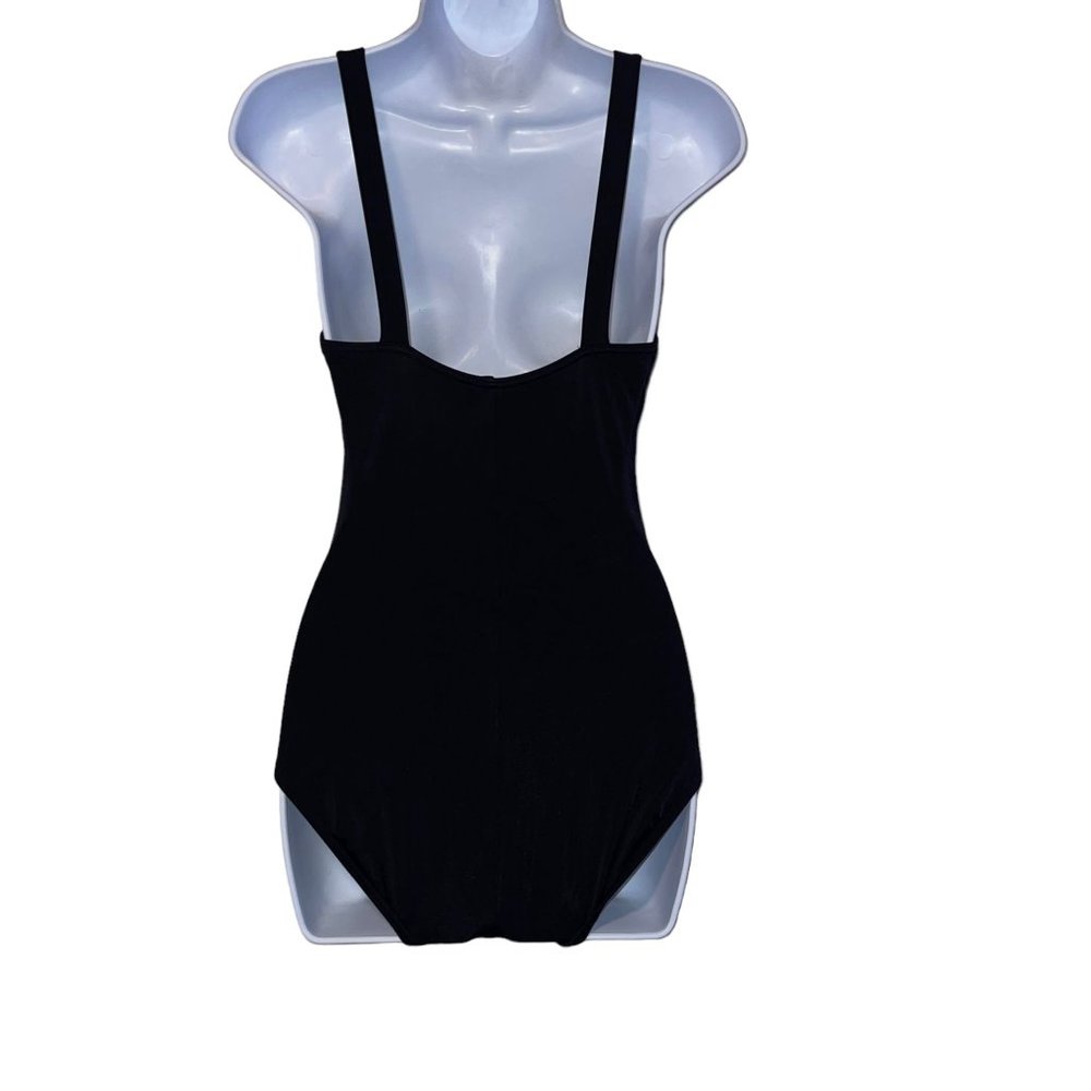 Lands End Womens One Piece Swimsuit 8 Swimwear Black Wire Free Bra Padding Beach - Picture 6 of 10